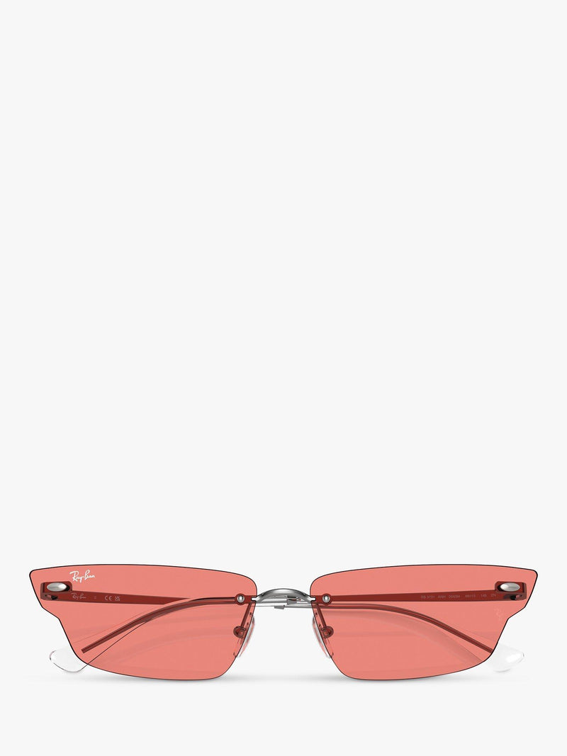 Ray-Ban RB3731 rectangular sunglasses gunmetal pink 63mm, UK version