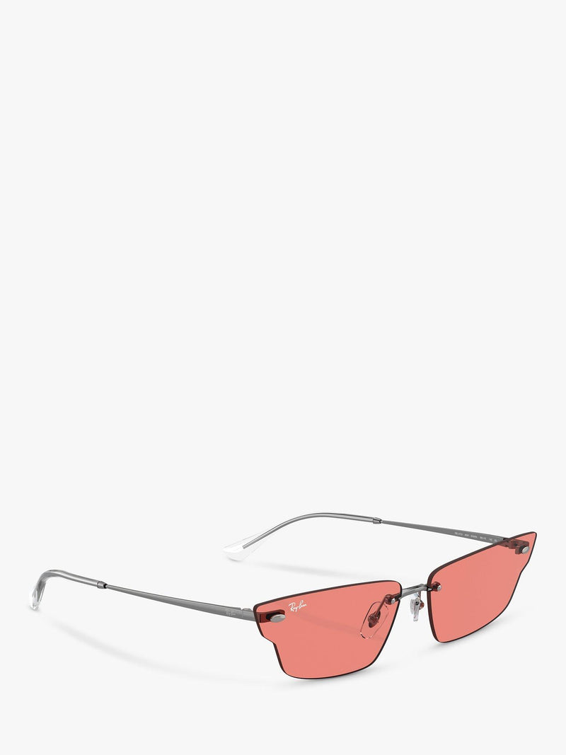 Ray-Ban RB3731 rectangular sunglasses gunmetal pink 63mm, UK version