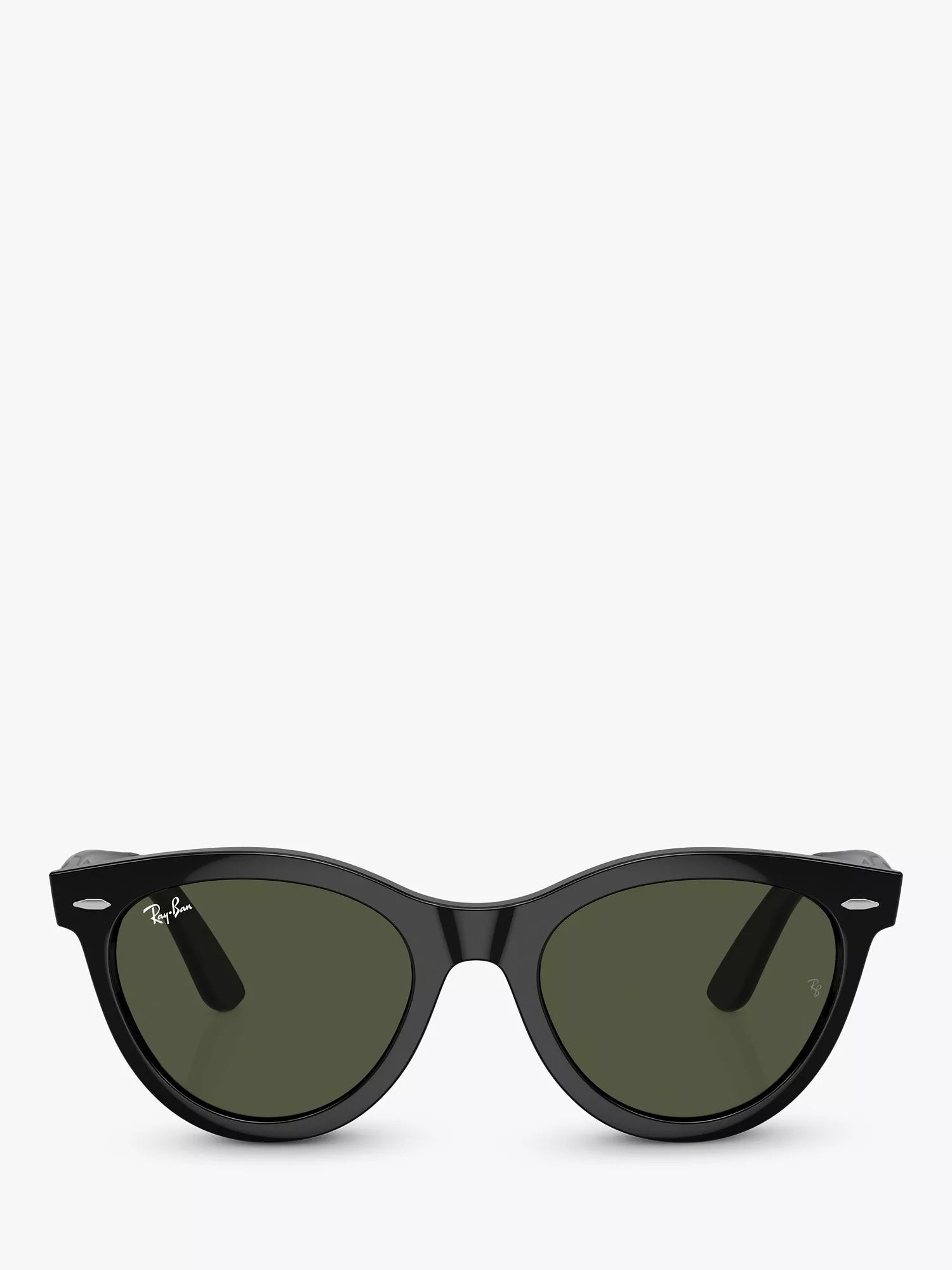 Ray-Ban RB2241 Wayfarer sunglasses black frame green glass lenses, UK version