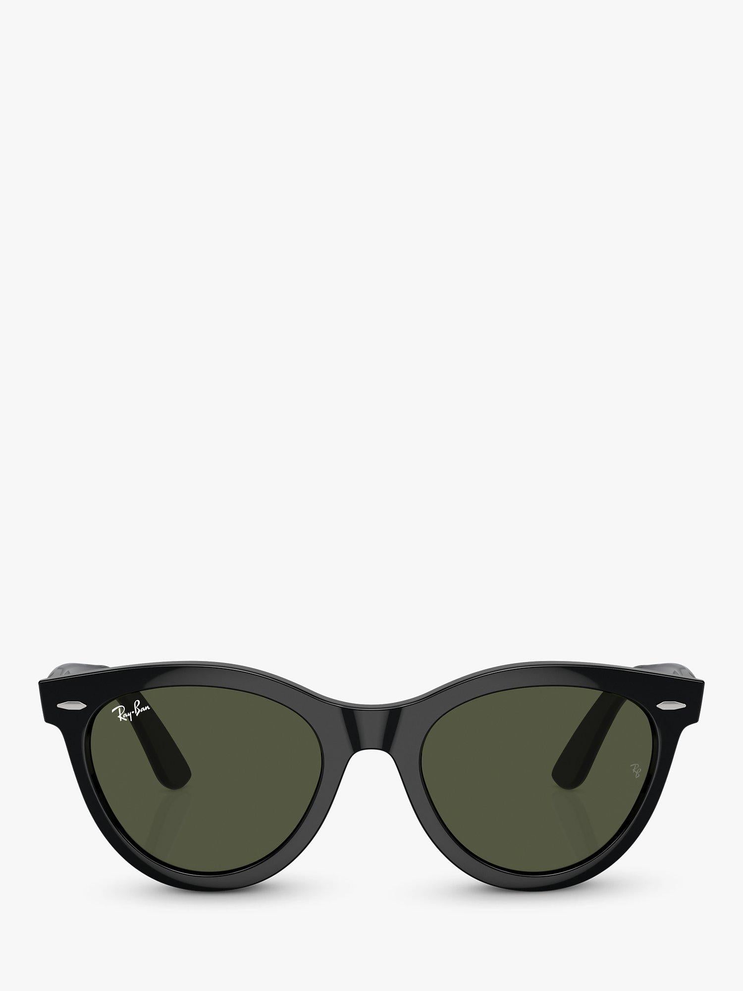 Ray-Ban RB2241 Wayfarer sunglasses black frame green glass lenses, UK version
