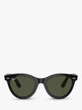 Ray-Ban RB2241 Wayfarer sunglasses black frame green glass lenses, UK version
