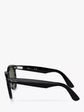 Ray-Ban RB2241 Wayfarer sunglasses black frame green glass lenses, UK version