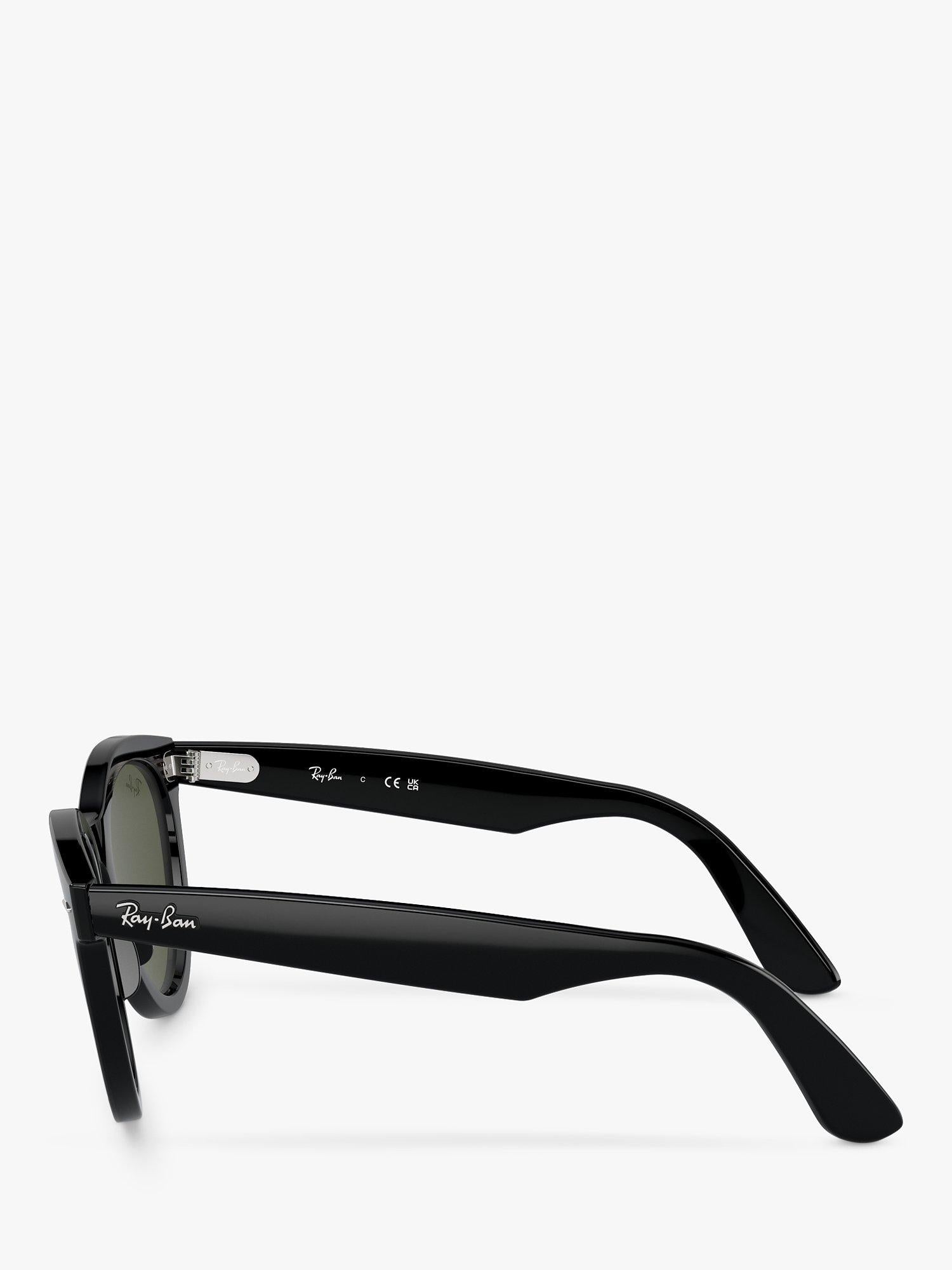 Ray-Ban RB2241 Wayfarer sunglasses black frame green glass lenses, UK version