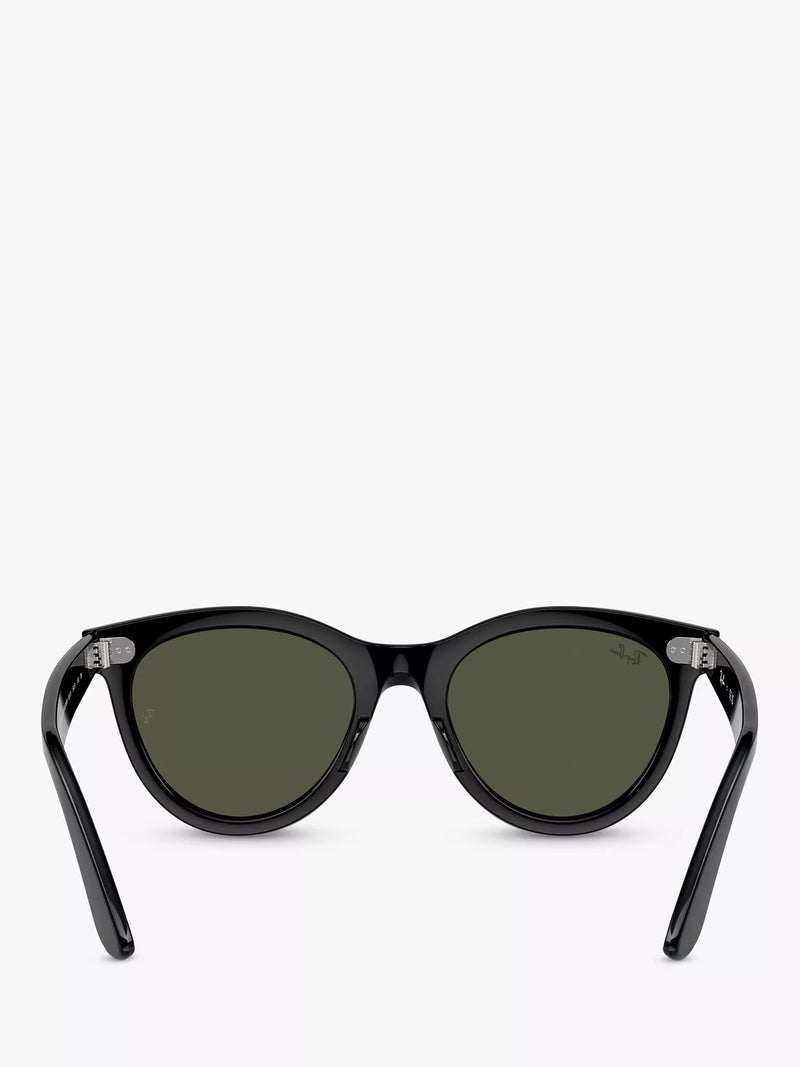 Ray-Ban RB2241 Wayfarer sunglasses black frame green glass lenses, UK version