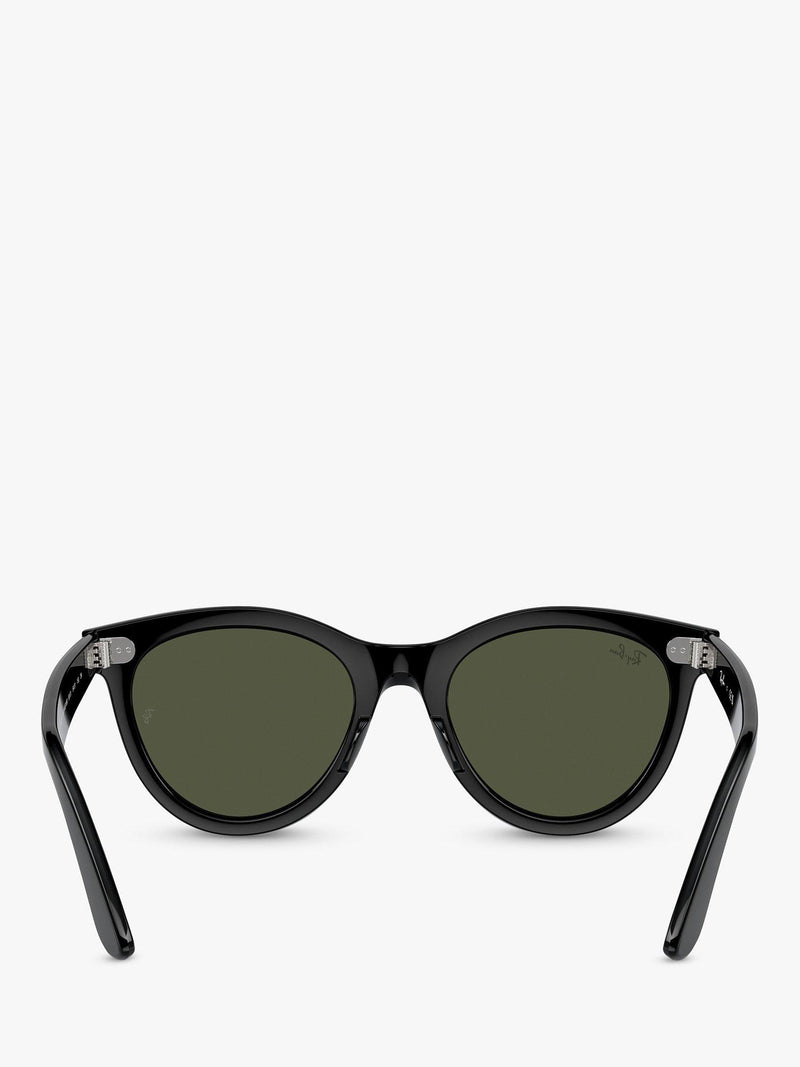 Ray-Ban RB2241 Wayfarer sunglasses black frame green glass lenses, UK version