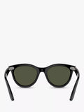 Ray-Ban RB2241 Wayfarer sunglasses black frame green glass lenses, UK version
