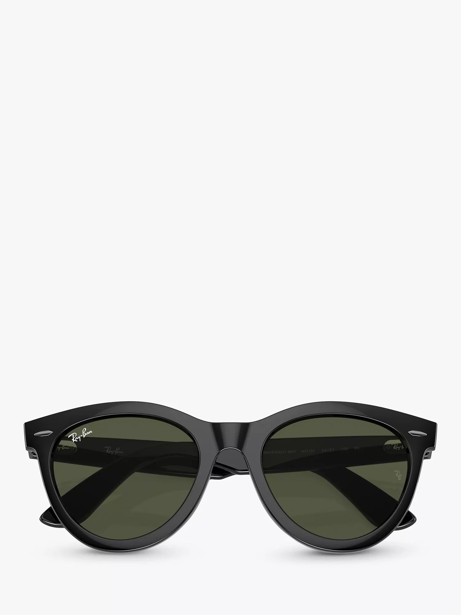 Ray-Ban RB2241 Wayfarer sunglasses black frame green glass lenses, UK version