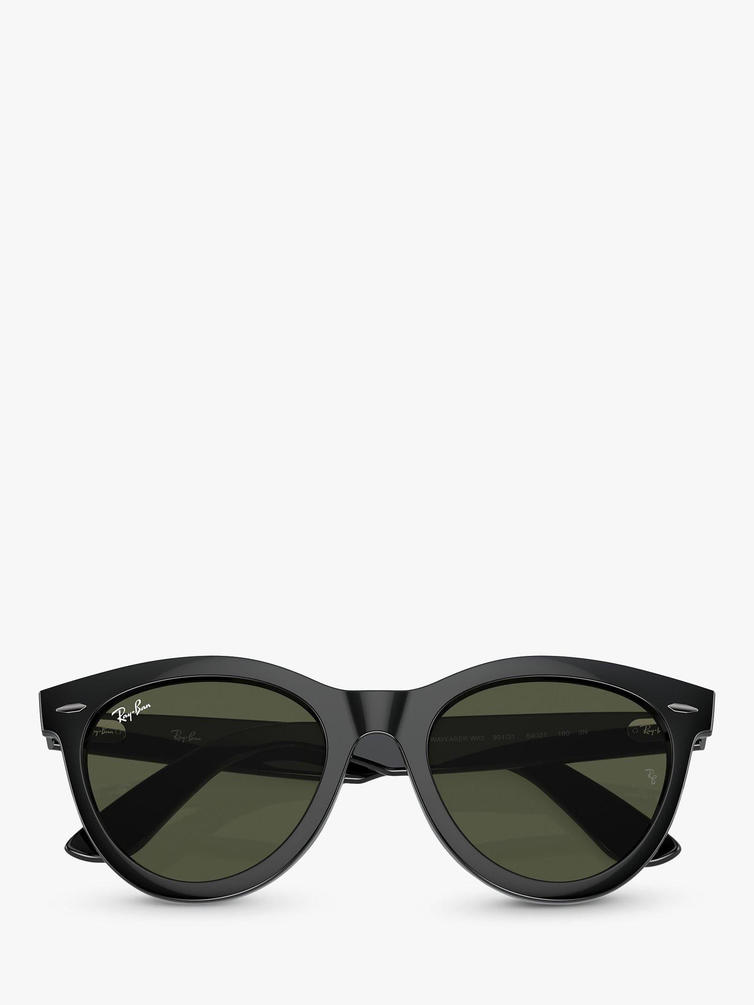Ray-Ban RB2241 Wayfarer sunglasses black frame green glass lenses, UK version