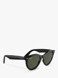Ray-Ban RB2241 Wayfarer sunglasses black frame green glass lenses, UK version