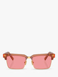Miu Miu women's rectangular sunglasses caramel transparent - British product