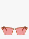 Miu Miu women's rectangular sunglasses caramel transparent - British product
