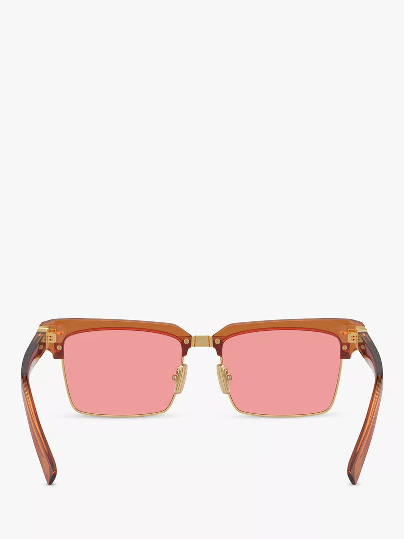 Miu Miu women's rectangular sunglasses caramel transparent - British product