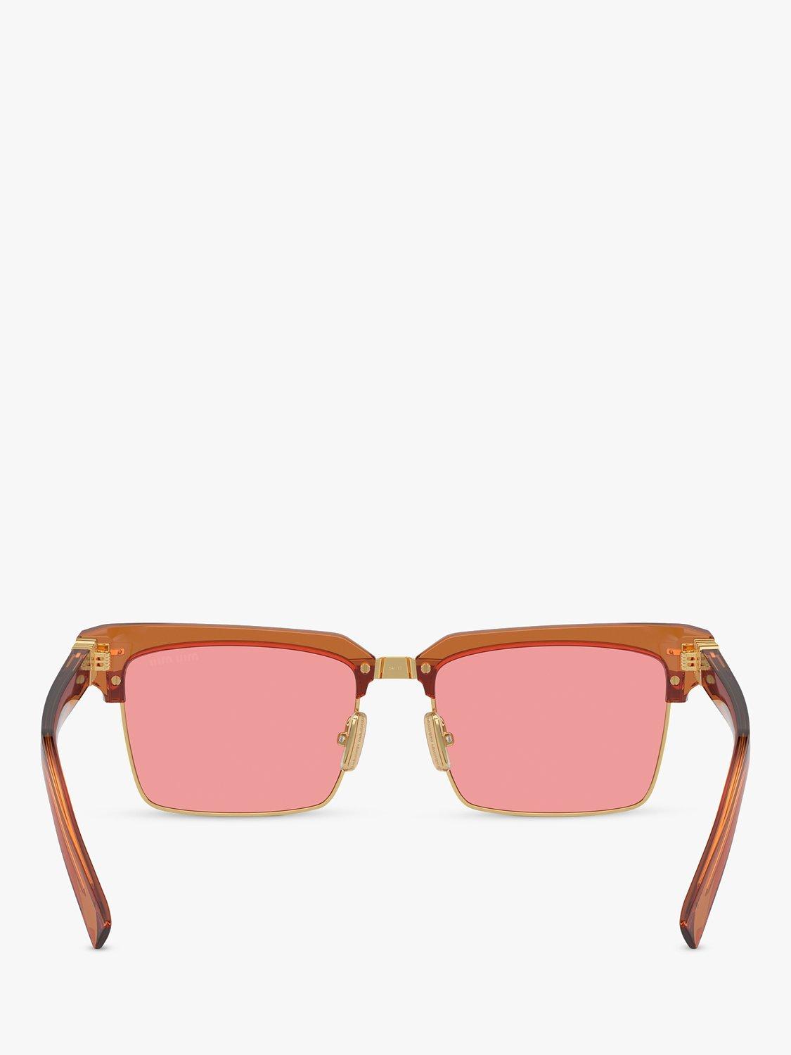Miu Miu women's rectangular sunglasses caramel transparent - British product