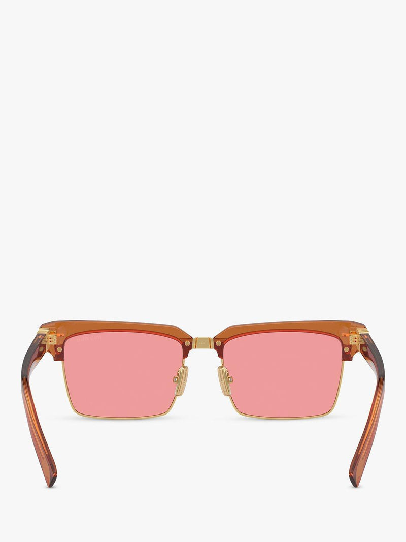 Miu Miu women's rectangular sunglasses caramel transparent - British product