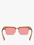 Miu Miu women's rectangular sunglasses caramel transparent - British product