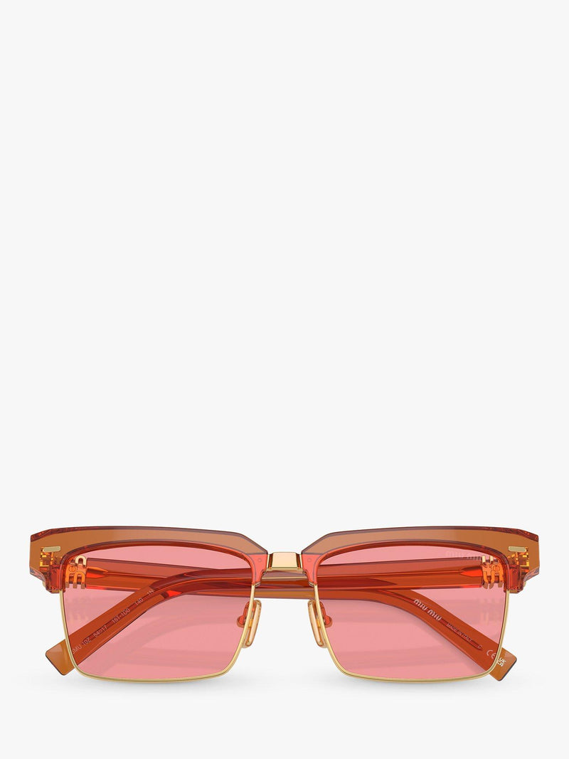 Miu Miu women's rectangular sunglasses caramel transparent - British product
