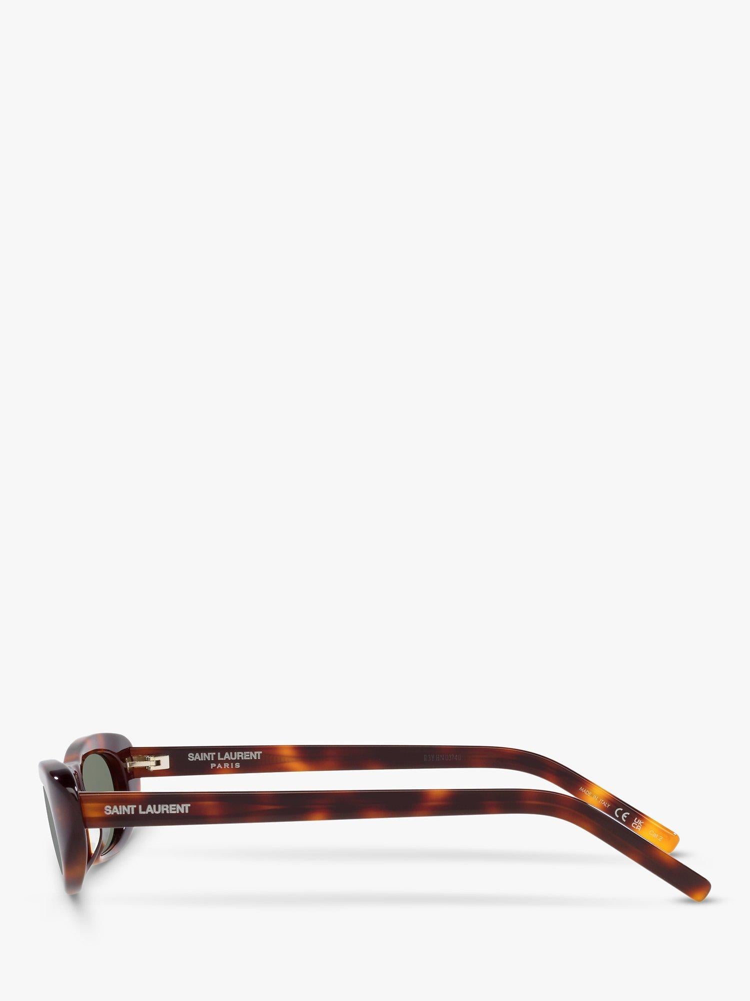 Yves Saint Laurent oval sunglasses Havana/Green (British brand)