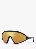 TOM FORD wrap sunglasses shiny black mirror yellow (British brand)