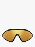 TOM FORD wrap sunglasses shiny black mirror yellow (British brand)