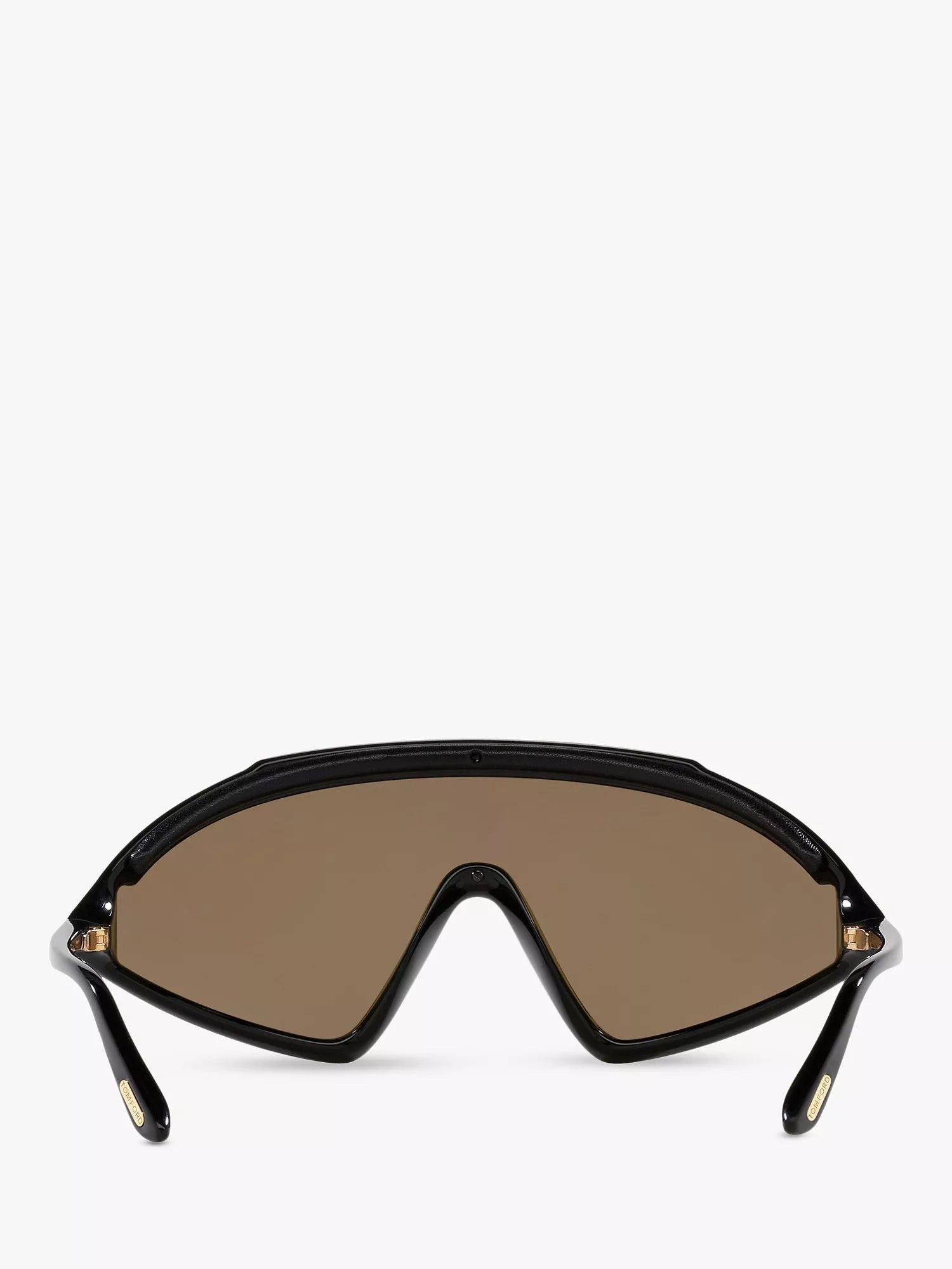 TOM FORD wrap sunglasses shiny black mirror yellow (British brand)