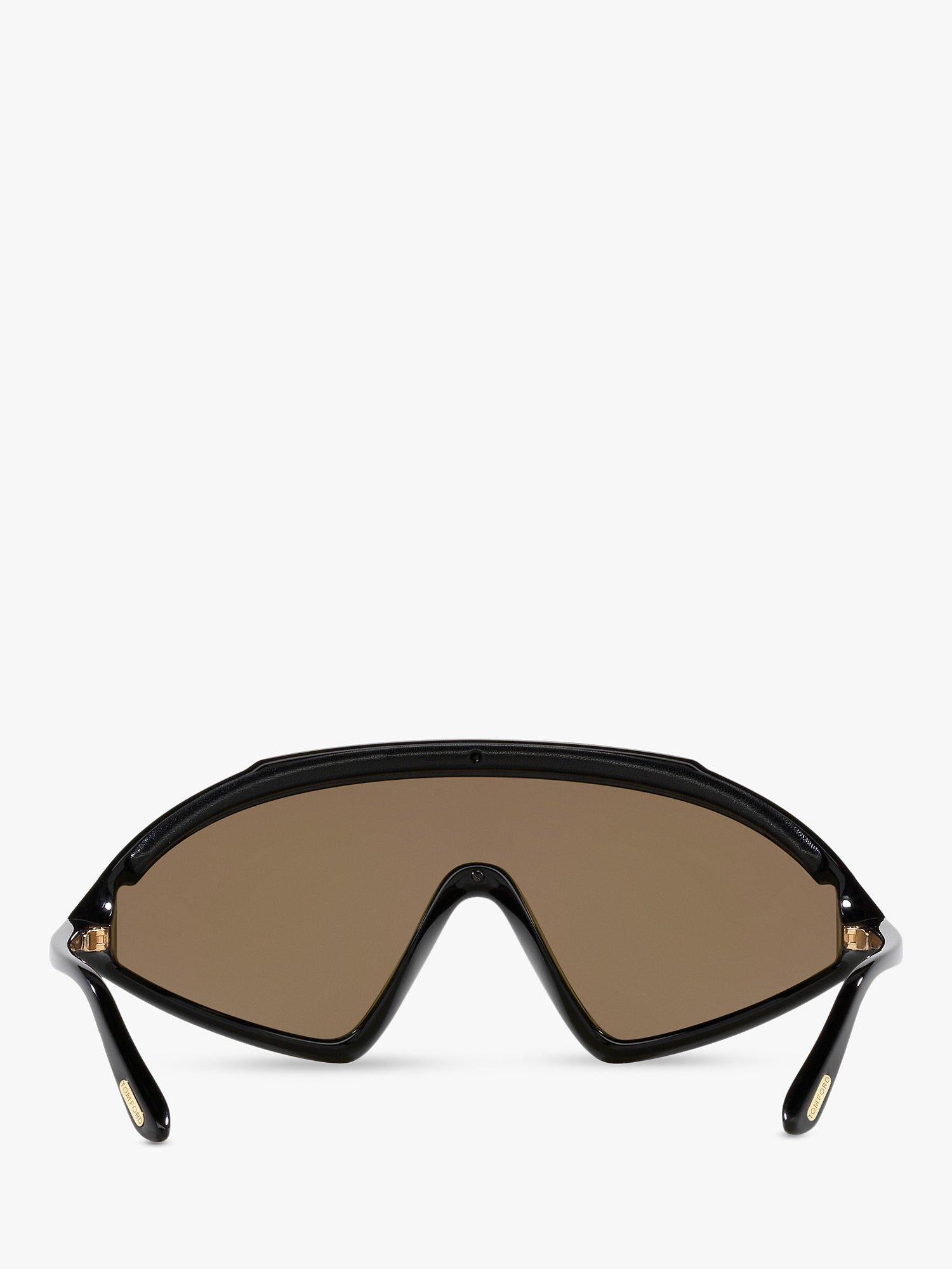 TOM FORD wrap sunglasses shiny black mirror yellow (British brand)