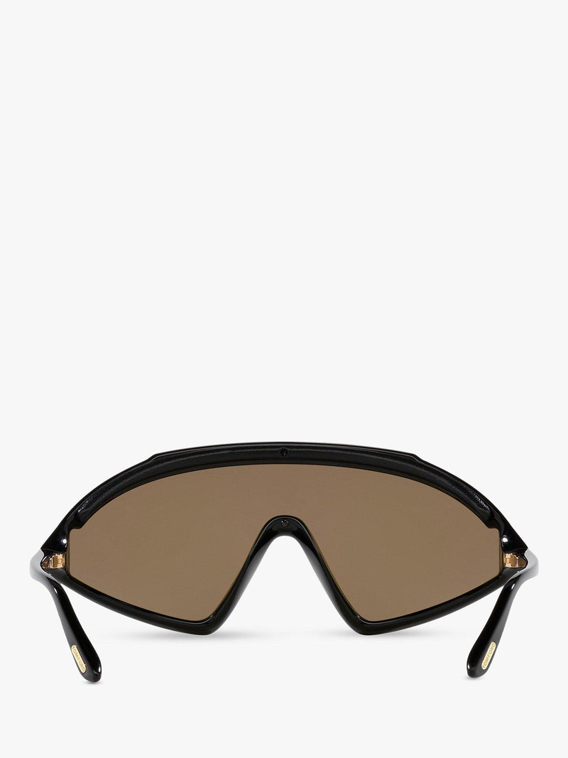 TOM FORD wrap sunglasses shiny black mirror yellow (British brand)