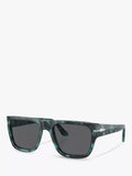 Persol D-Frame sunglasses in Blue Havana with grey tinted lenses, UK version