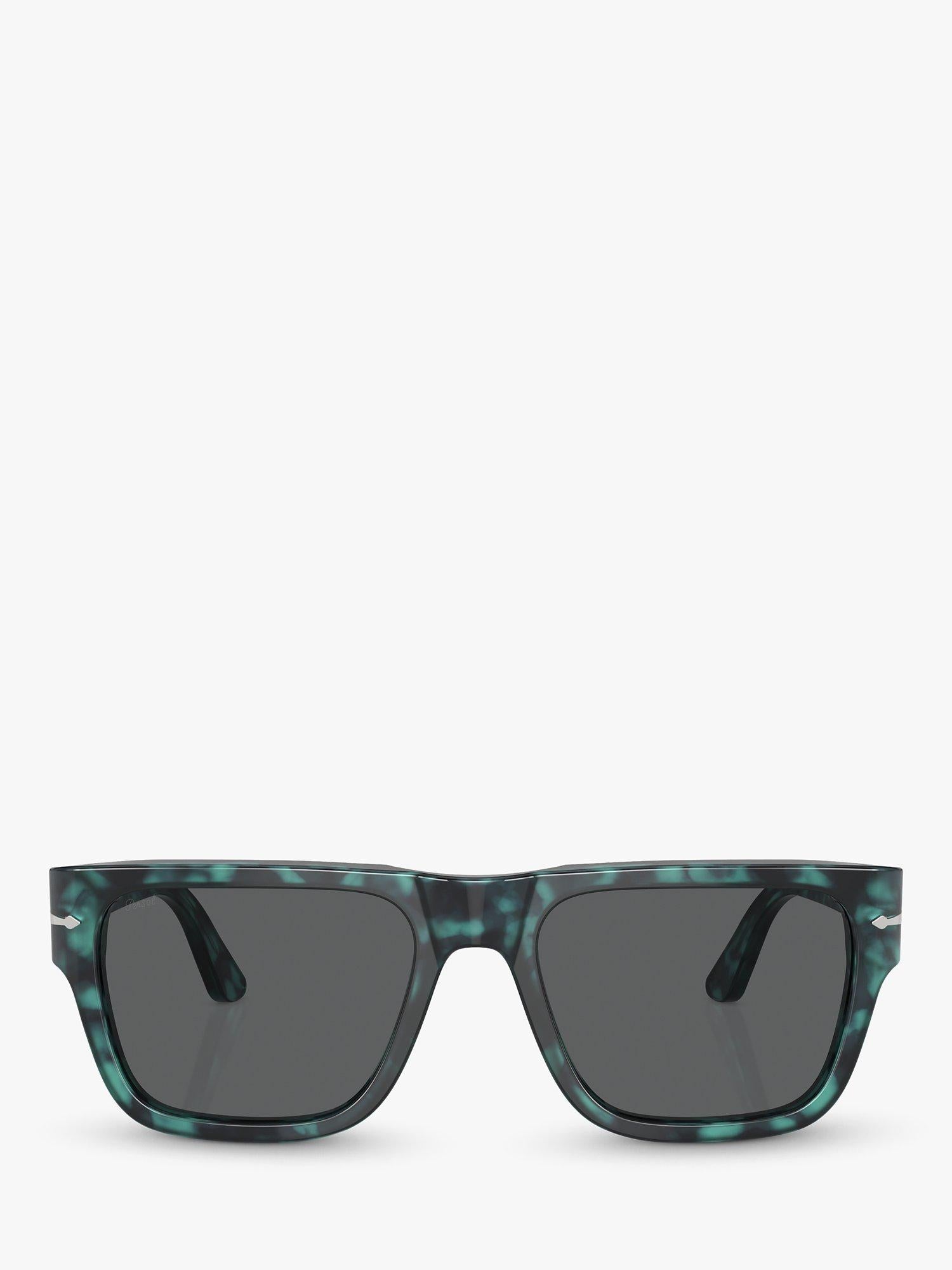 Persol D-Frame sunglasses in Blue Havana with grey tinted lenses, UK version