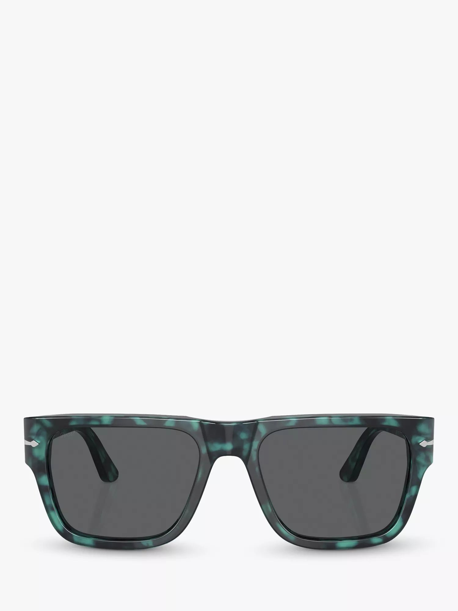 Persol D-Frame sunglasses in Blue Havana with grey tinted lenses, UK version