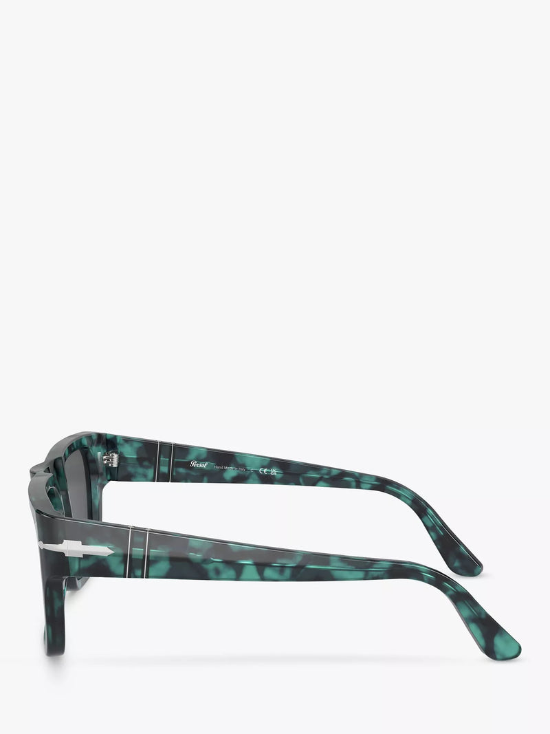 Persol D-Frame sunglasses in Blue Havana with grey tinted lenses, UK version