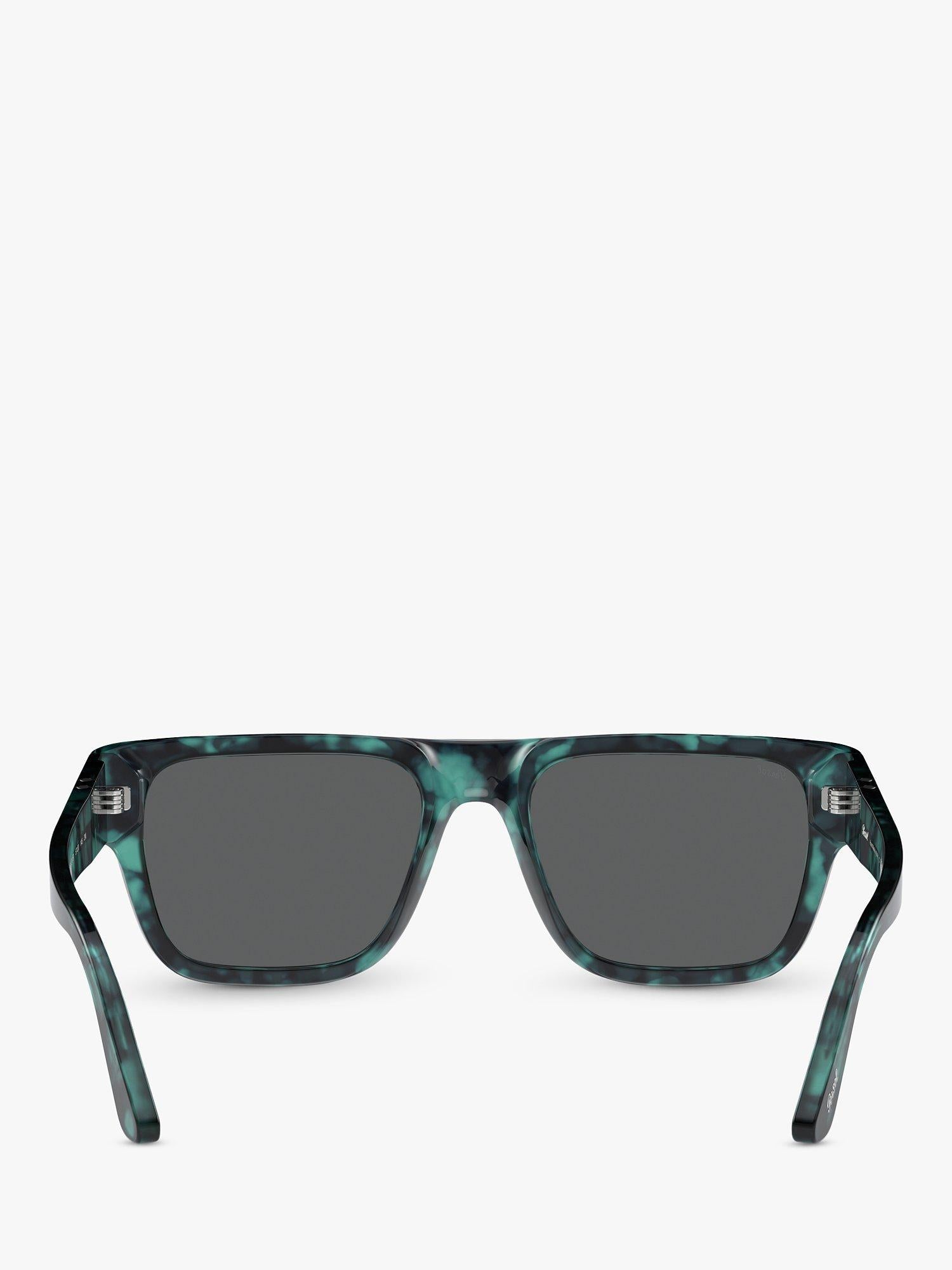 Persol D-Frame sunglasses in Blue Havana with grey tinted lenses, UK version