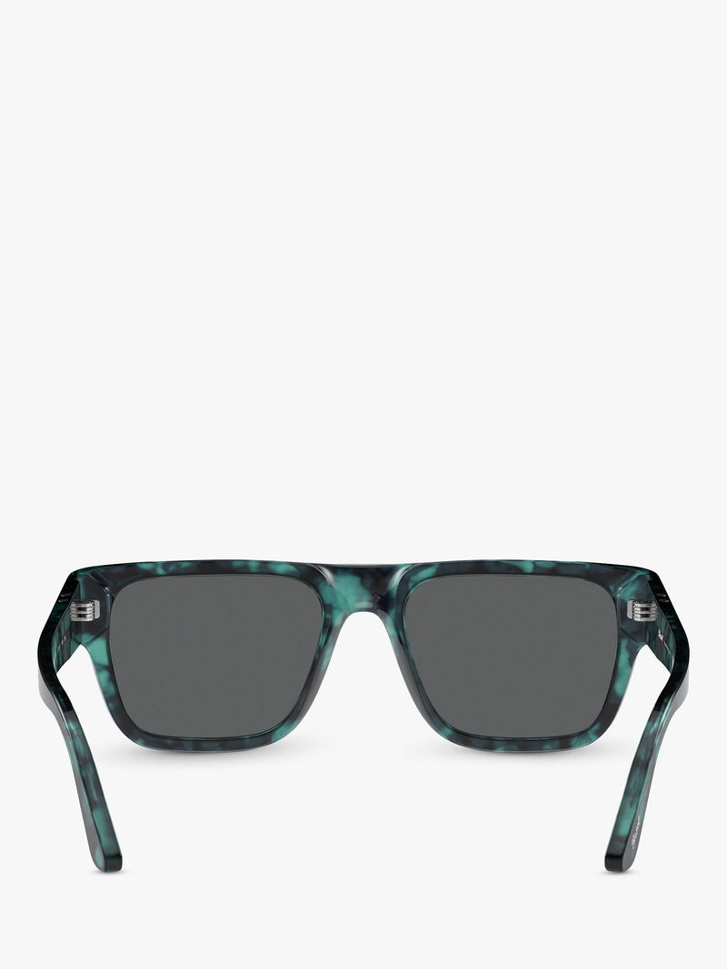Persol D-Frame sunglasses in Blue Havana with grey tinted lenses, UK version