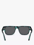 Persol D-Frame sunglasses in Blue Havana with grey tinted lenses, UK version
