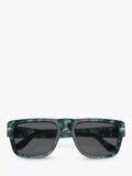 Persol D-Frame sunglasses in Blue Havana with grey tinted lenses, UK version