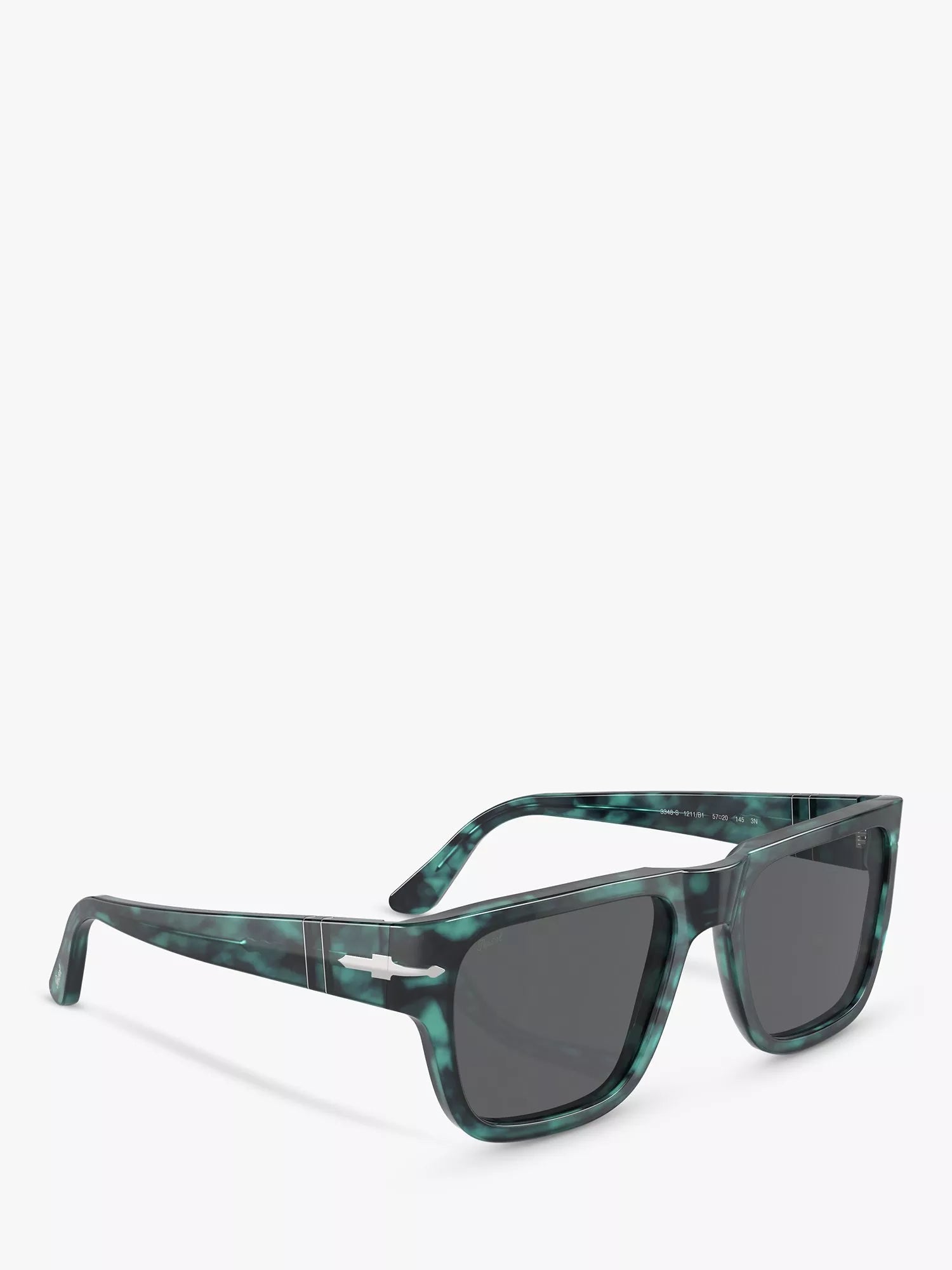 Persol D-Frame sunglasses in Blue Havana with grey tinted lenses, UK version