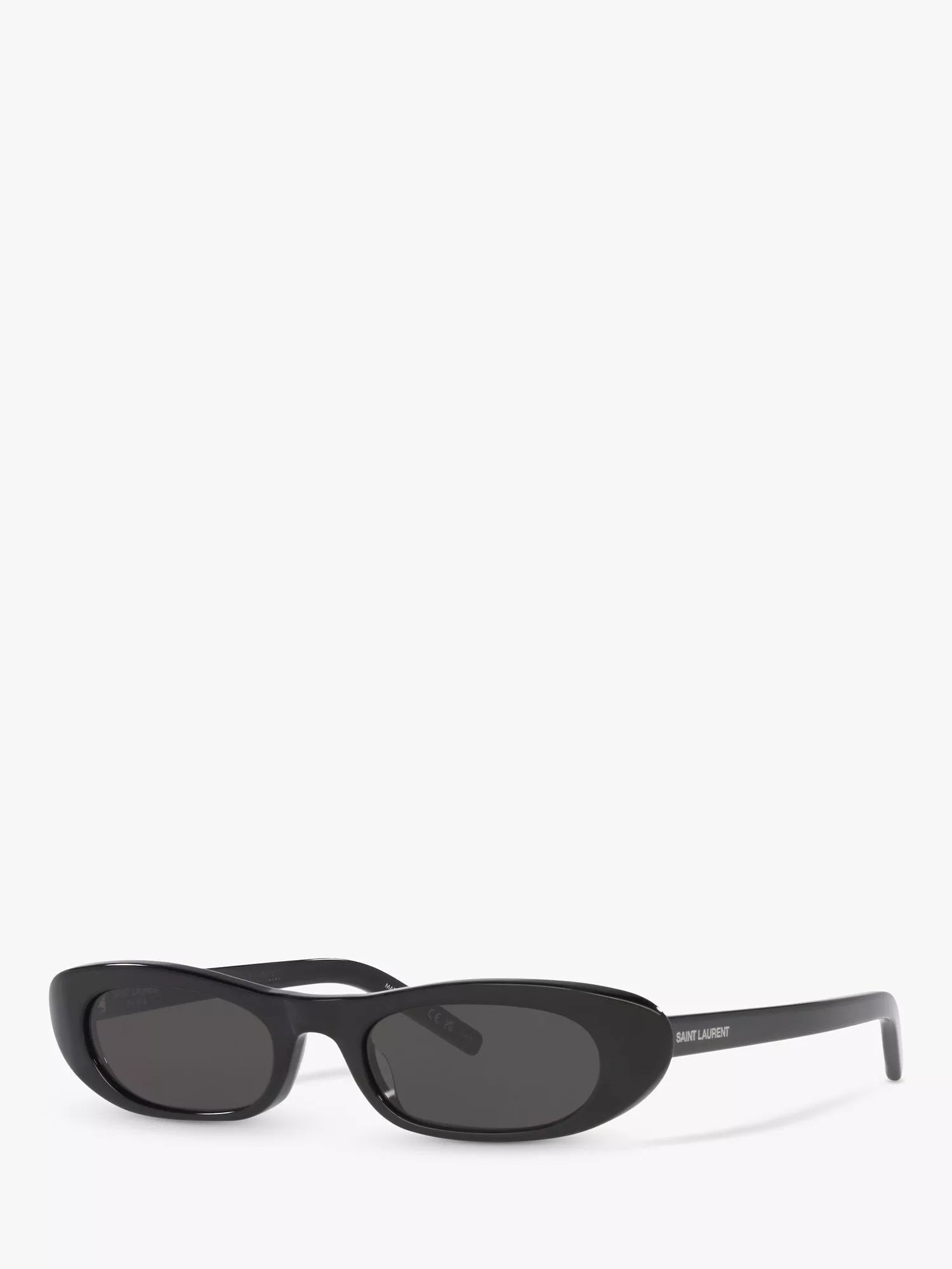 Yves Saint Laurent oval sunglasses black frame grey lenses (British brand)