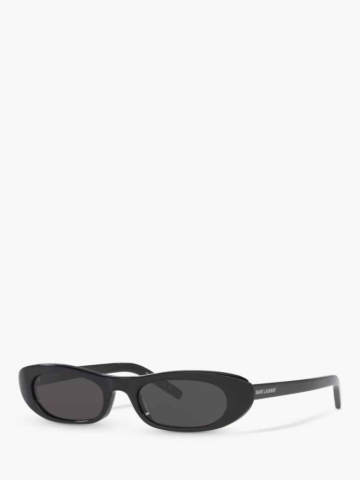Yves Saint Laurent oval sunglasses black frame grey lenses (British brand)