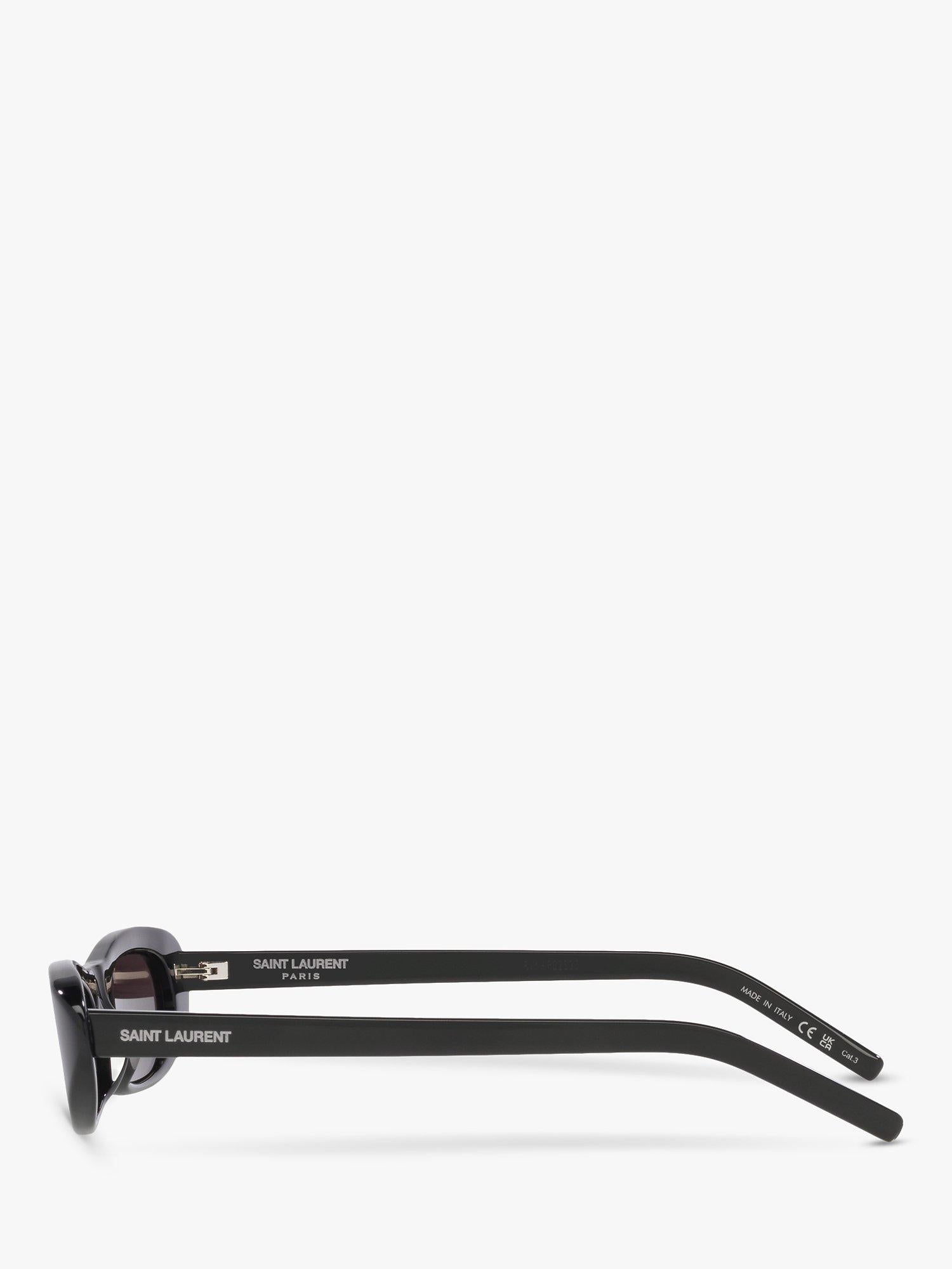 Yves Saint Laurent oval sunglasses black frame grey lenses (British brand)
