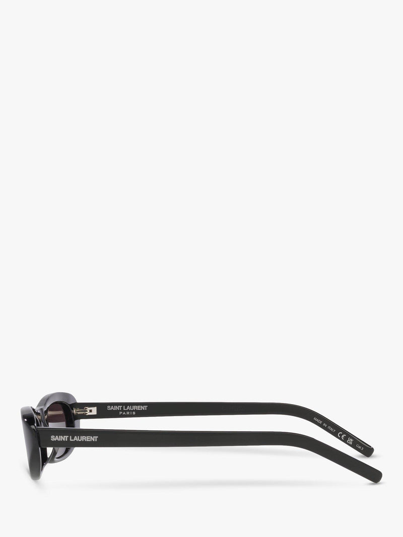 Yves Saint Laurent oval sunglasses black frame grey lenses (British brand)