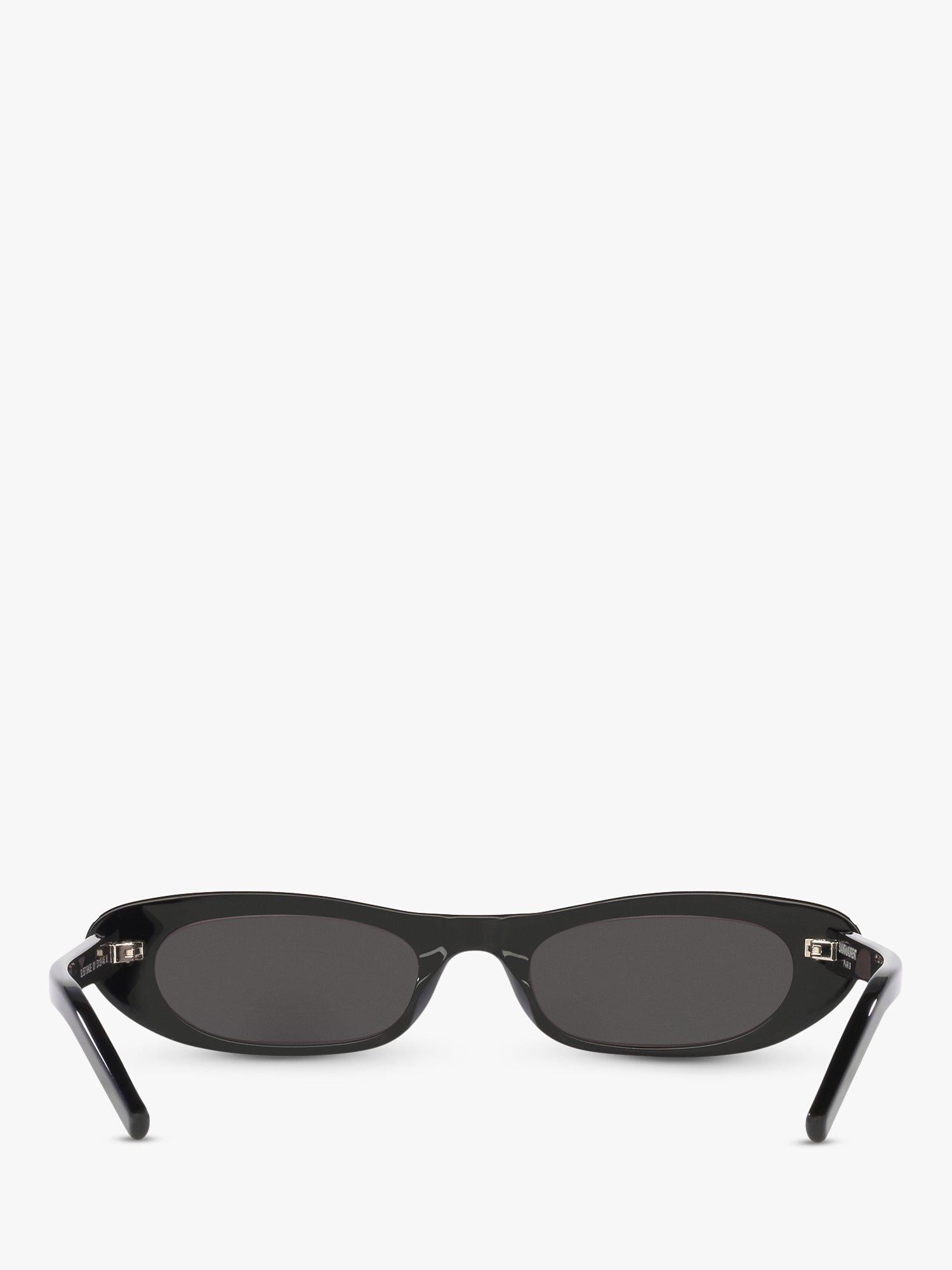 Yves Saint Laurent oval sunglasses black frame grey lenses (British brand)