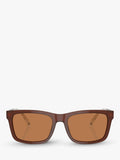 Emporio Armani men's rectangular sunglasses brown polyamide lenses - British product