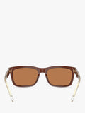 Emporio Armani men's rectangular sunglasses brown polyamide lenses - British product