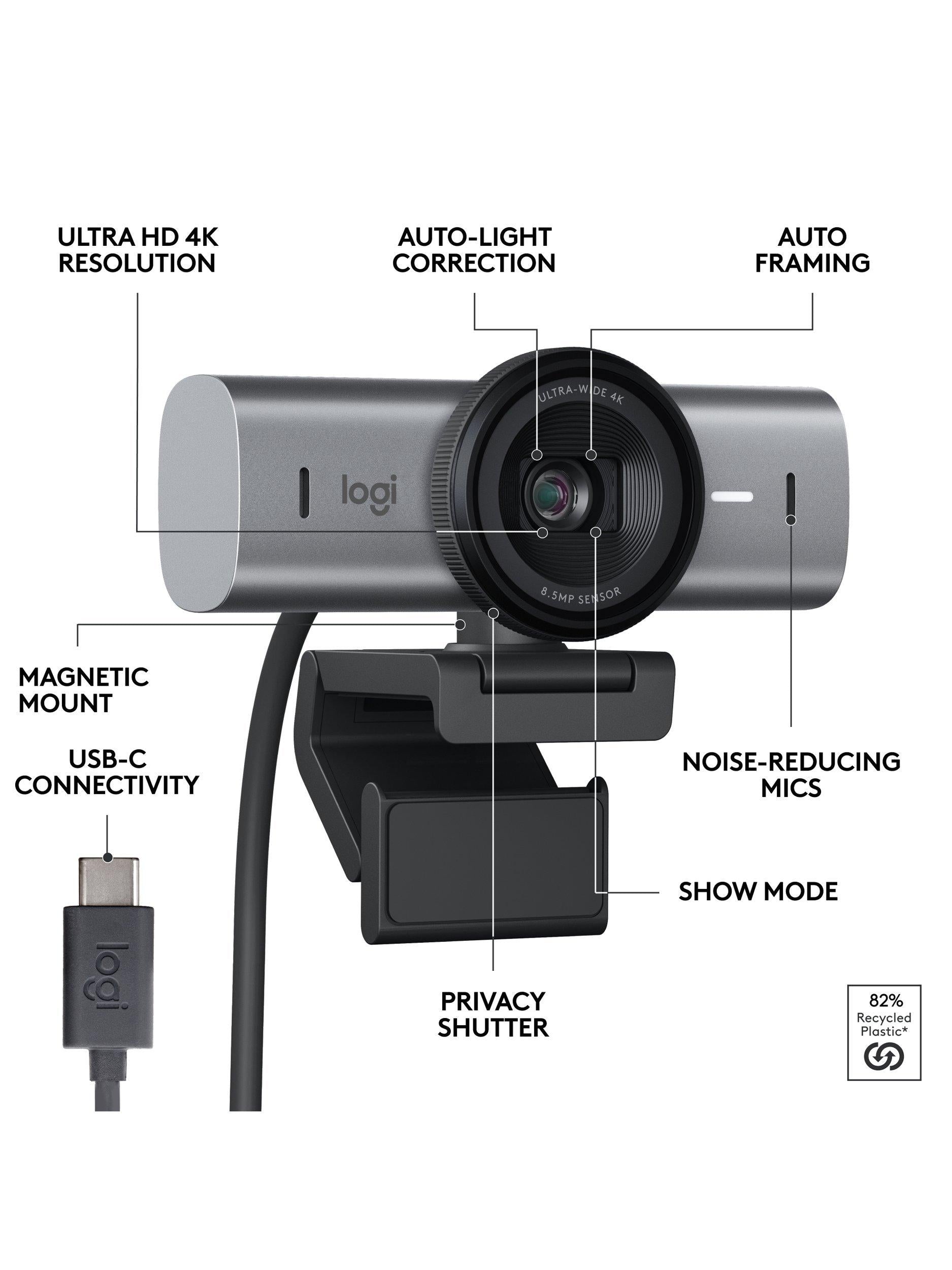 Logitech MX Brio 4K Ultra HD webcam, UK version