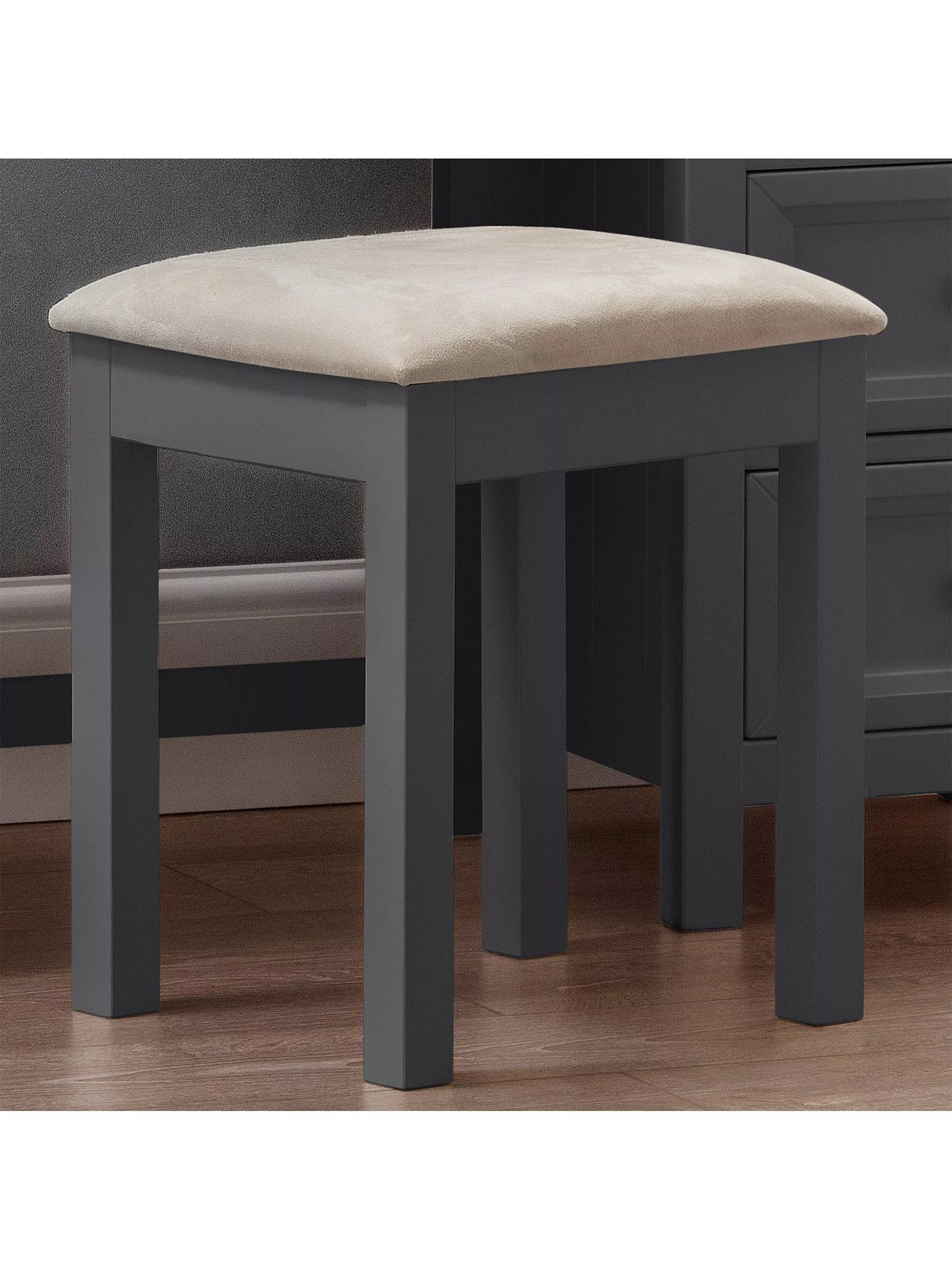 Julian Bowen dressing table stool anthracite, imported from the UK