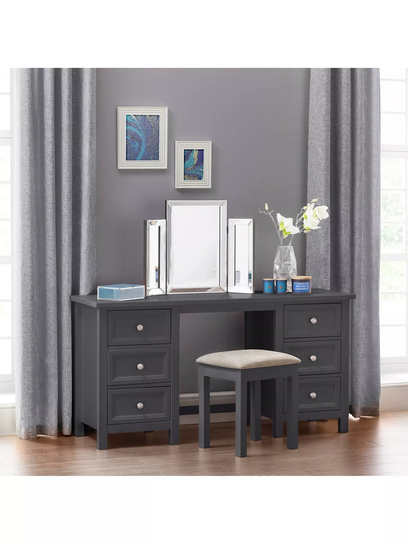 Julian Bowen dressing table stool anthracite, imported from the UK