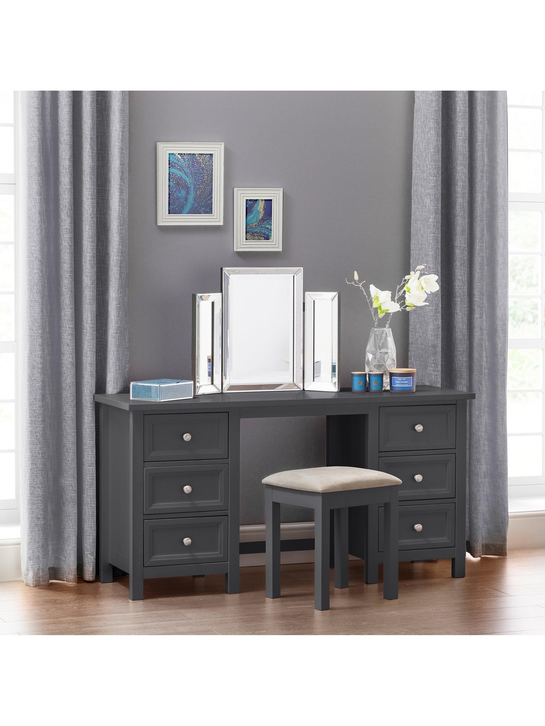 Julian Bowen dressing table stool anthracite, imported from the UK