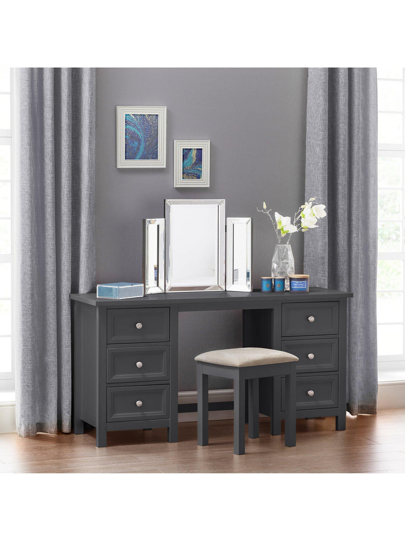 Julian Bowen dressing table stool anthracite, imported from the UK
