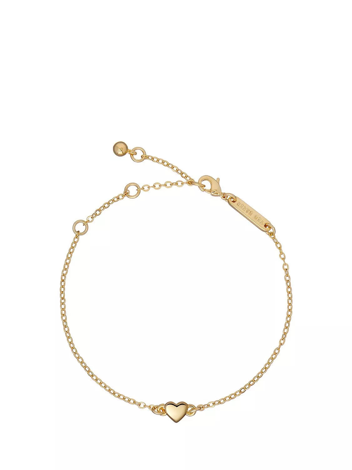 Ted Baker Harsaa tiny heart adjustable bracelet gold toned, UK version