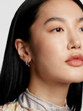 Ted Baker silver tone crystal double hoop earrings (British brand)