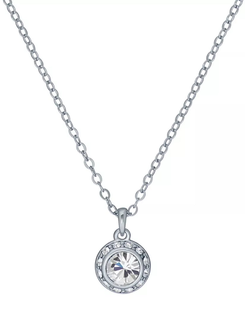 Ted Baker solitaire crystal pendant necklace silver tone, UK version
